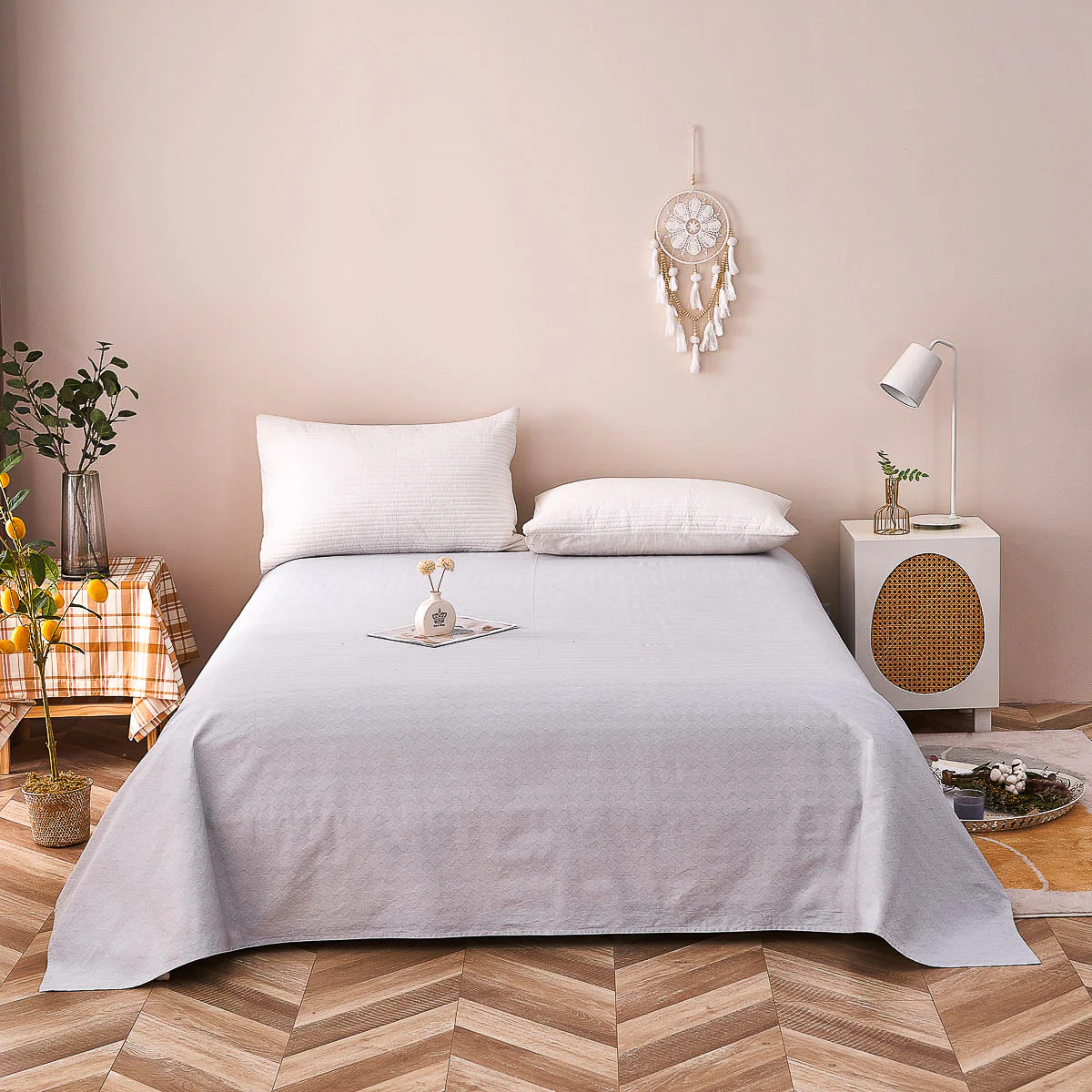 Alpha-Glacier Gray Cotton Flat Sheet - Image 3