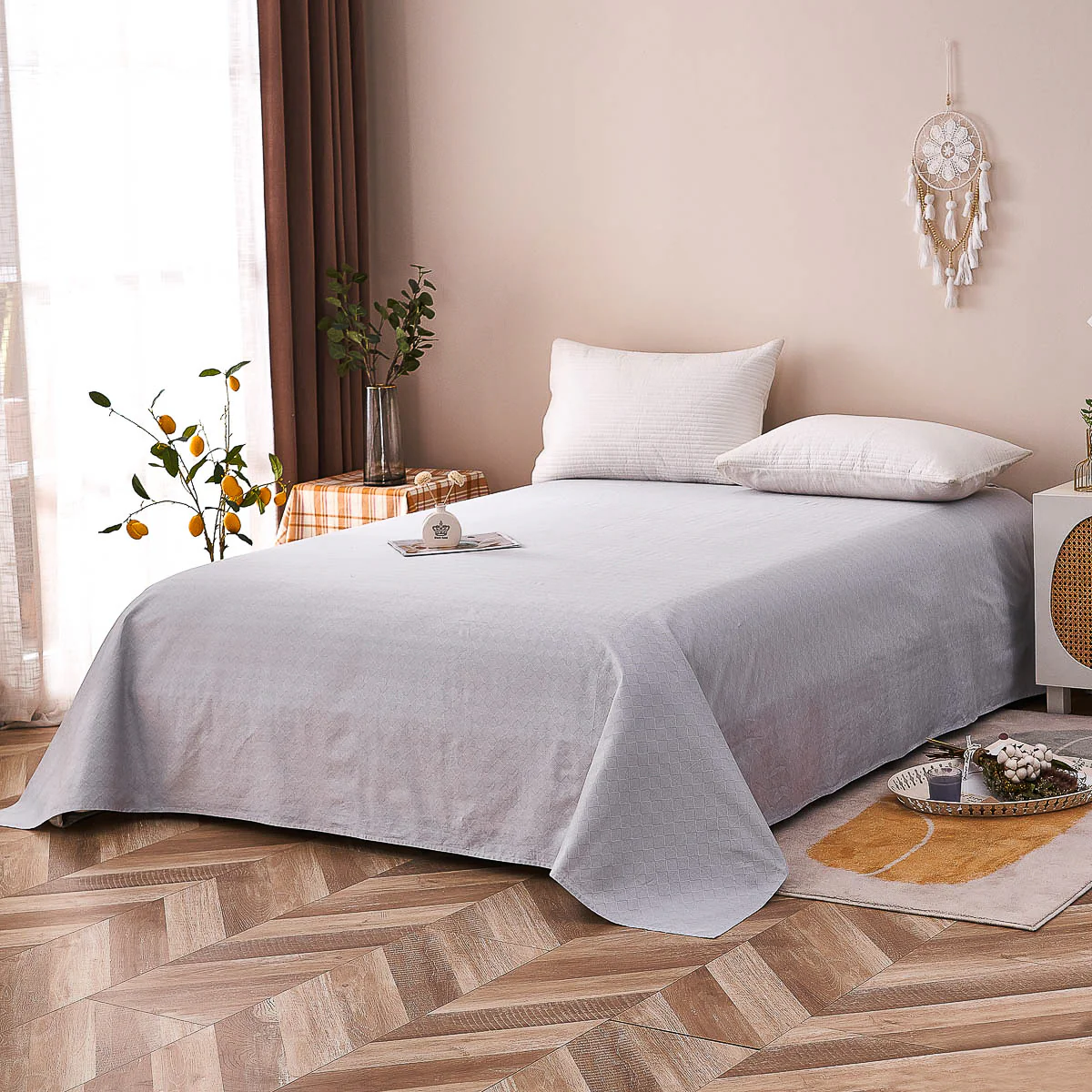 Alpha-Glacier Gray Cotton Flat Sheet - Image 4