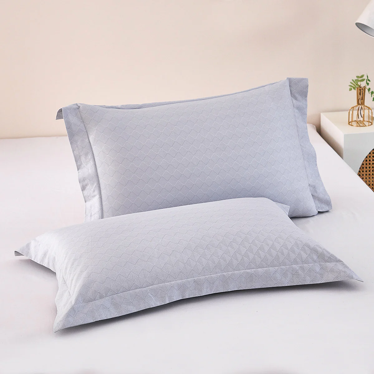 Alpha-Glacier Gray Cotton Pillow Sham - Image 5