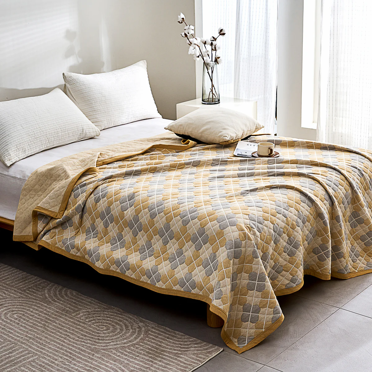 Asher Cotton Knitted Summer Blanket - Image 5