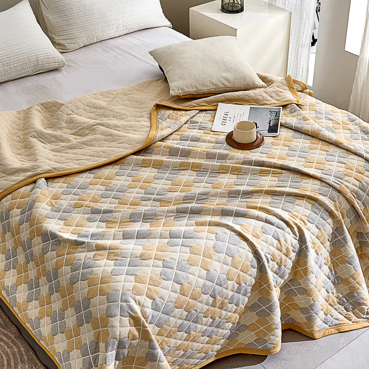 Asher Cotton Knitted Summer Blanket - Image 6