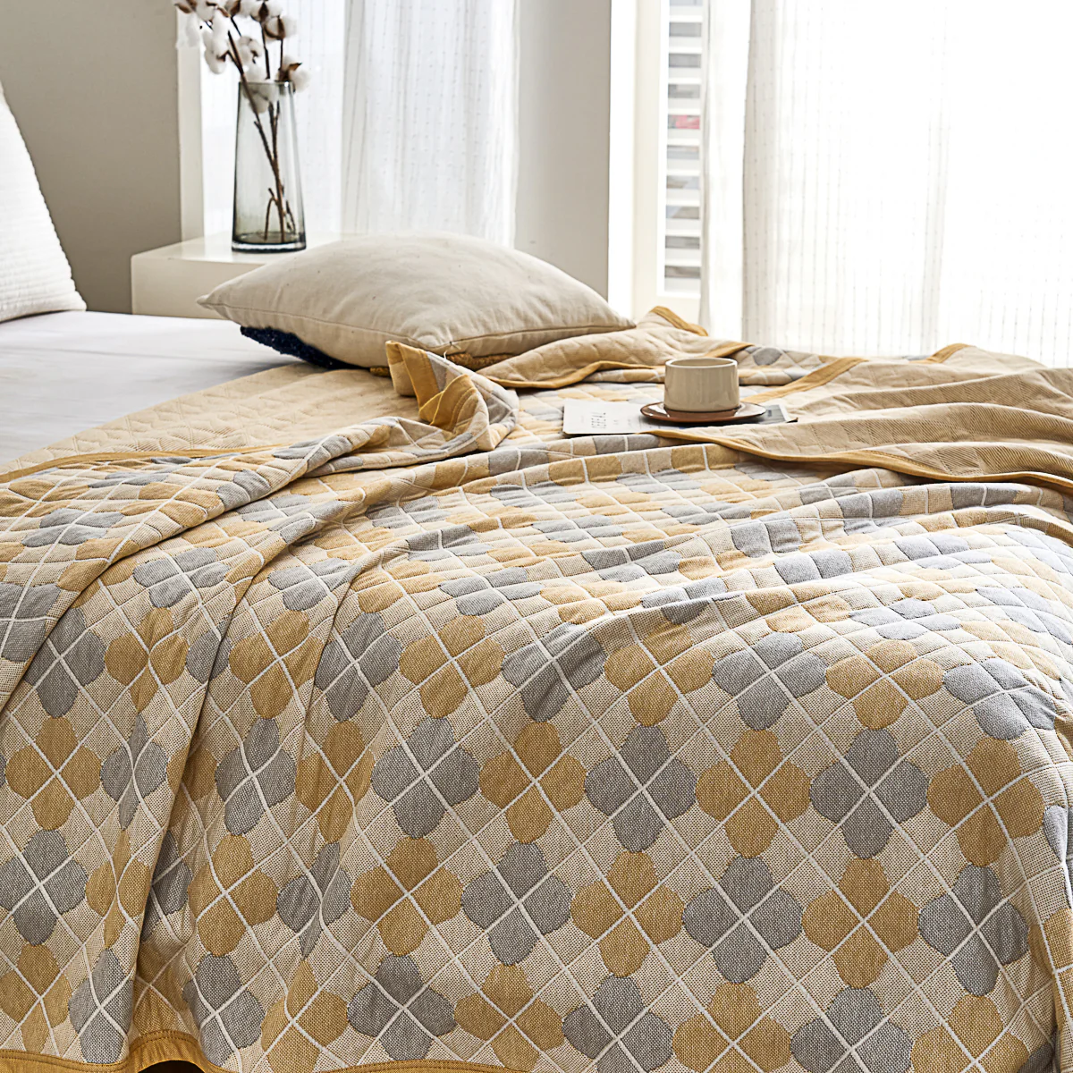 Asher Cotton Knitted Summer Blanket - Image 8