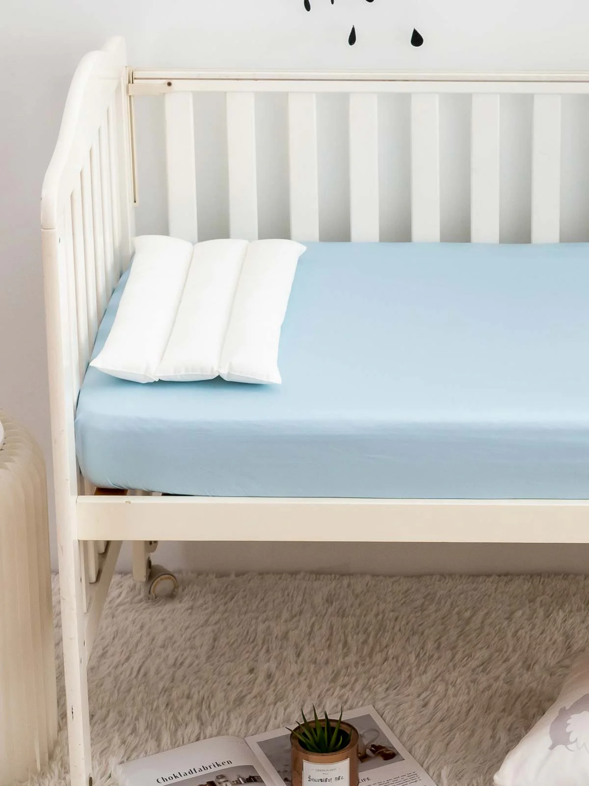 Baby Crib Fitted Sheet- PK/BL - Image 3