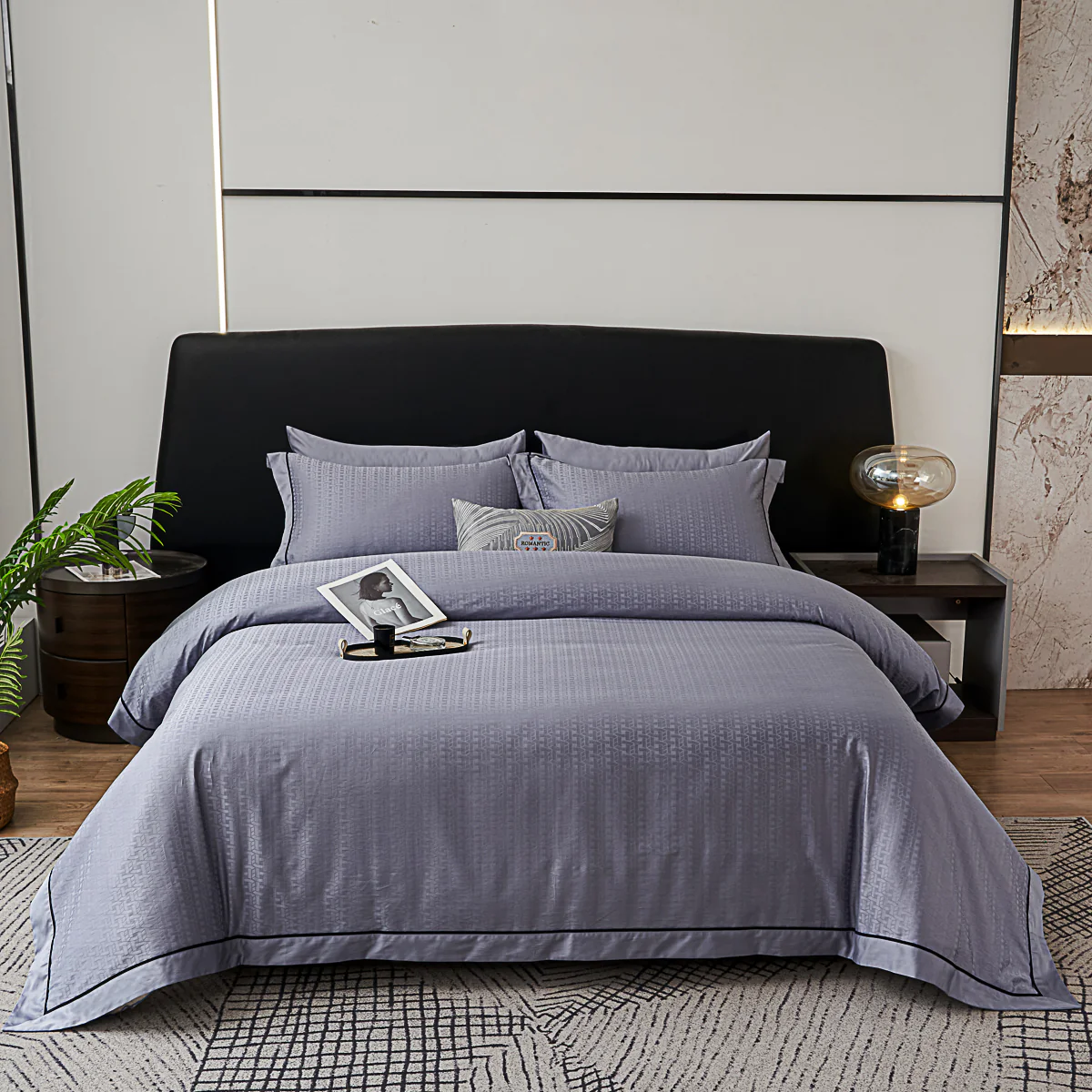 Flandy Jacquard Premium Cotton Fitted Sheet Set - Image 3