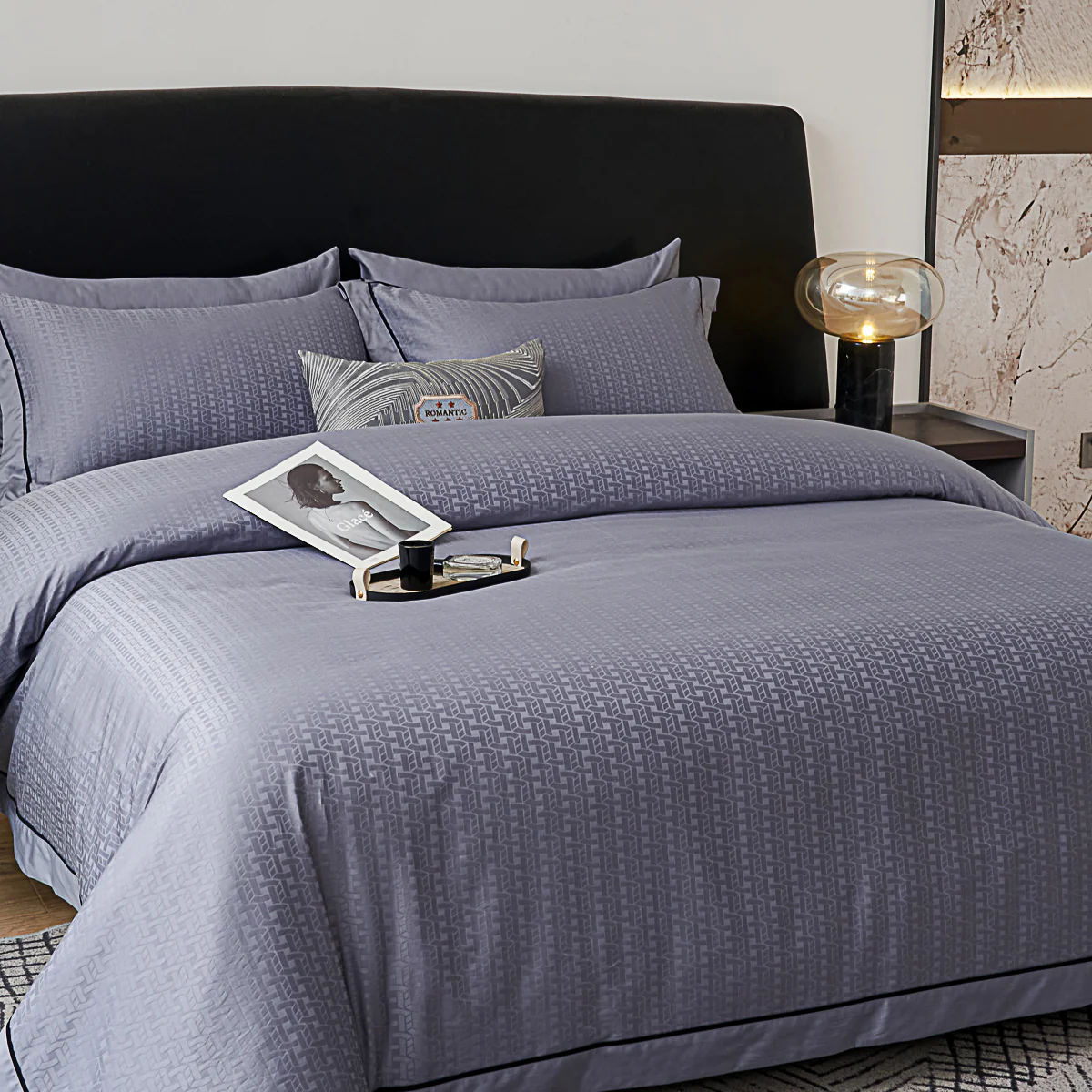 Flandy Jacquard Premium Cotton Fitted Sheet Set - Image 4