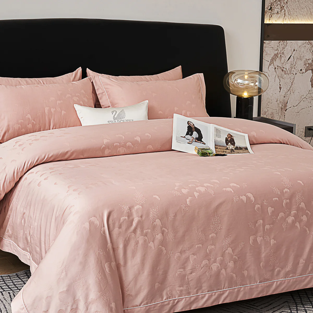 Freya Jacquard Premium Cotton Fitted Sheet Set - Image 4