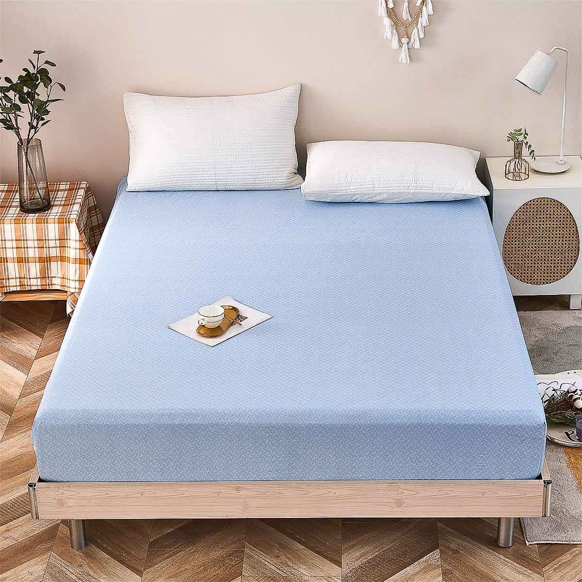 Gamma-Bluish Blue Cotton Fitted Sheet - Image 3