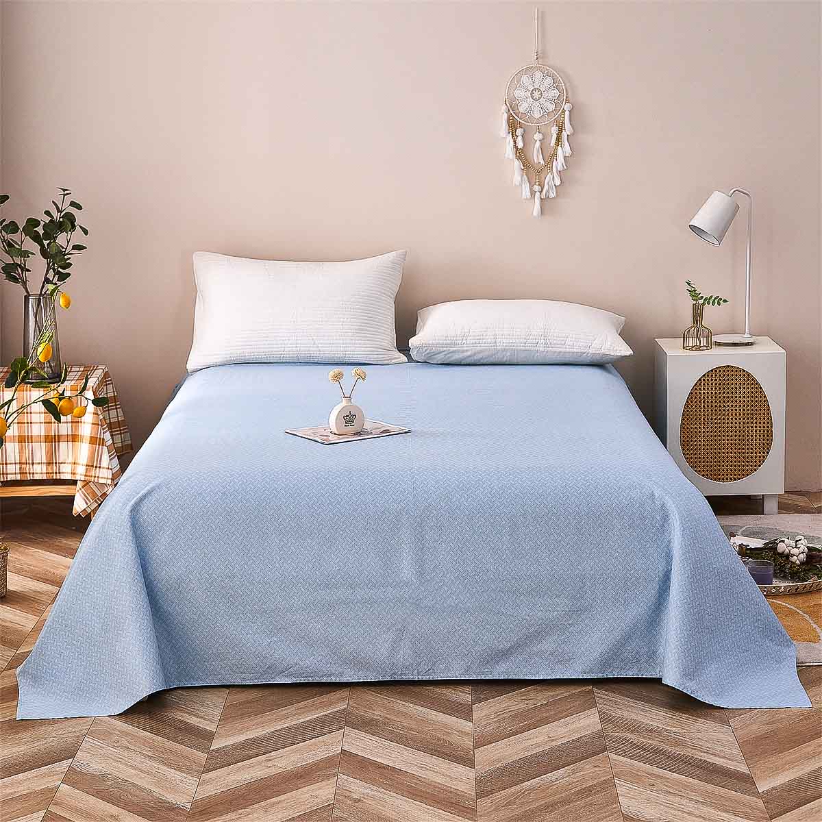 Gamma-Bluish Blue Cotton Flat Sheet - Image 3