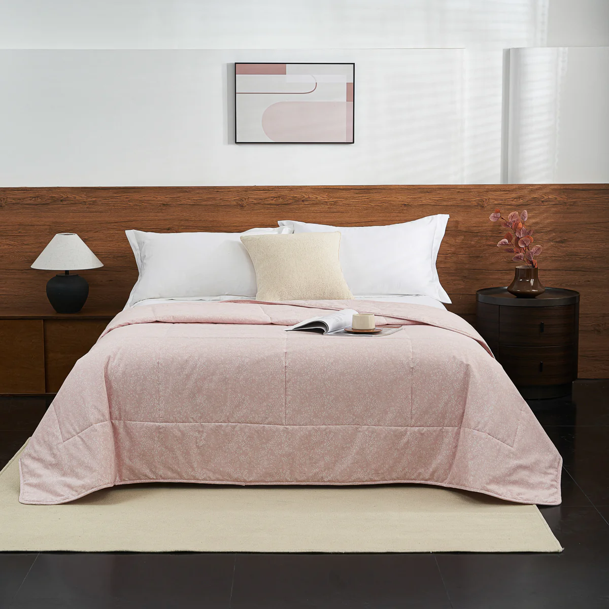 Kai Jade Pink Cotton Light Comforter - Image 3
