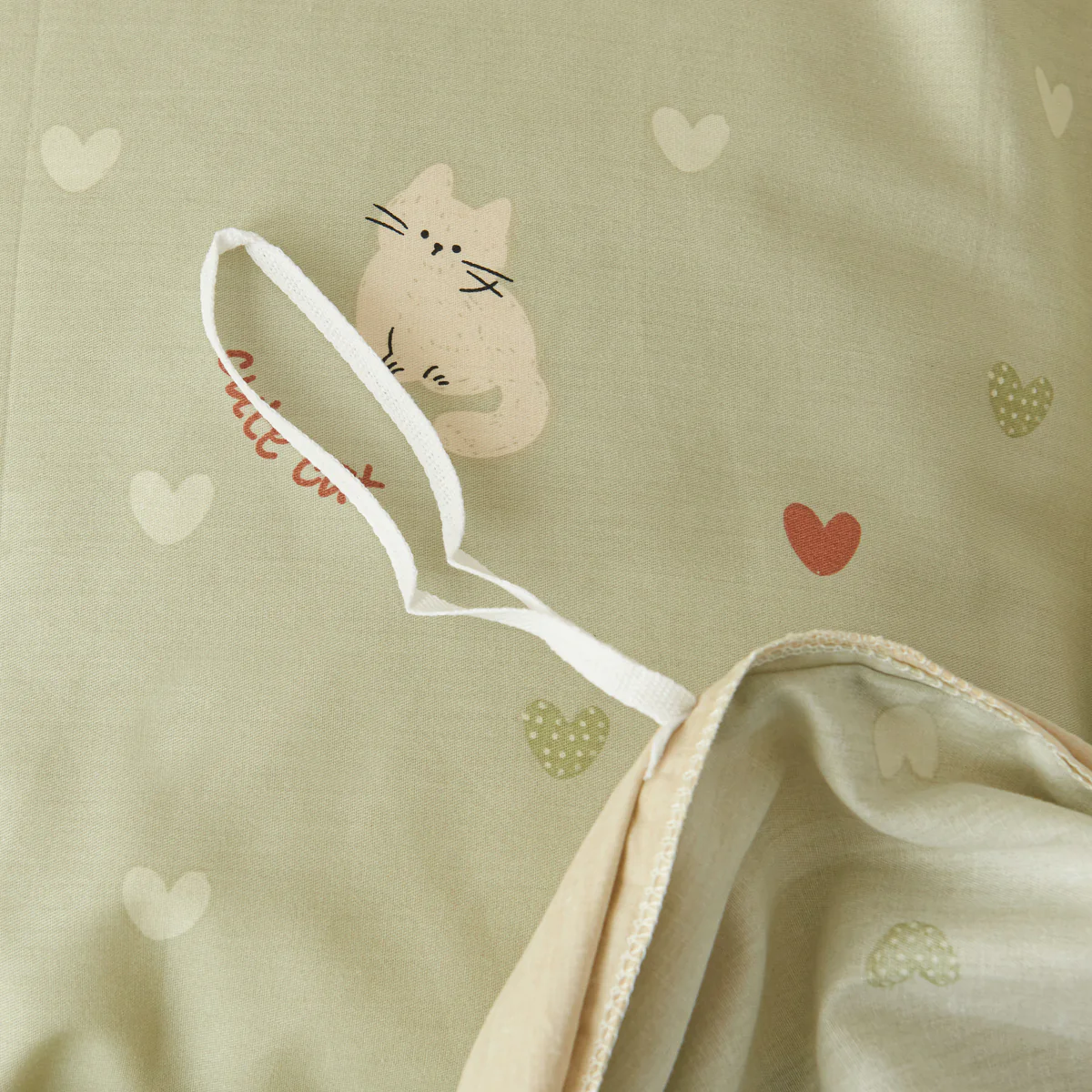 Kitty Cotton Fitted Sheet Duvet Cover Set - Image 11