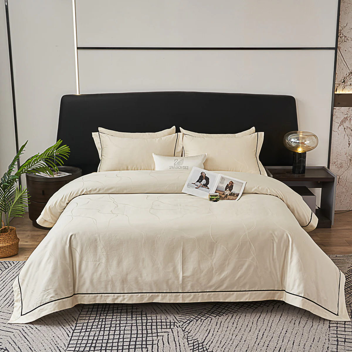 Memos Jacquard Premium Cotton Fitted Sheet Set - Image 3