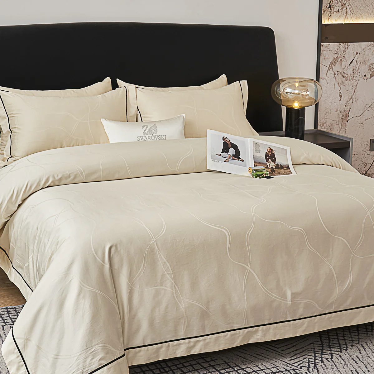 Memos Jacquard Premium Cotton Fitted Sheet Set - Image 4