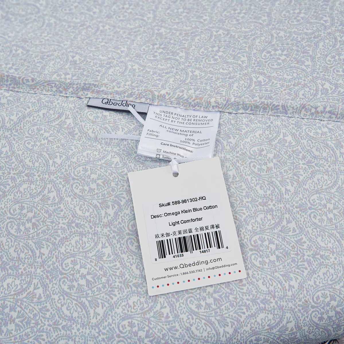 Omega Klein Blue Cotton Light Comforter - Image 10