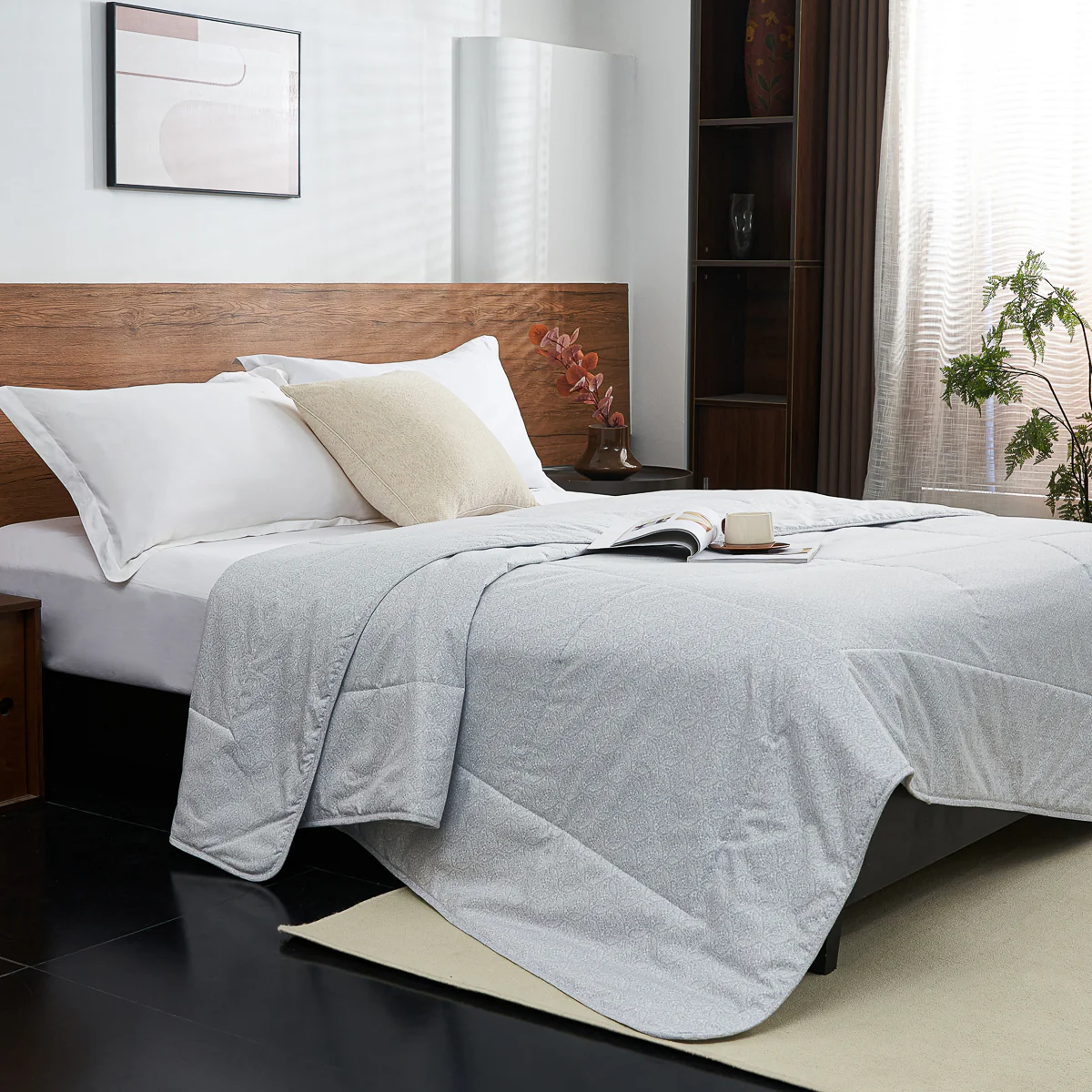 Omega Klein Blue Cotton Light Comforter - Image 6