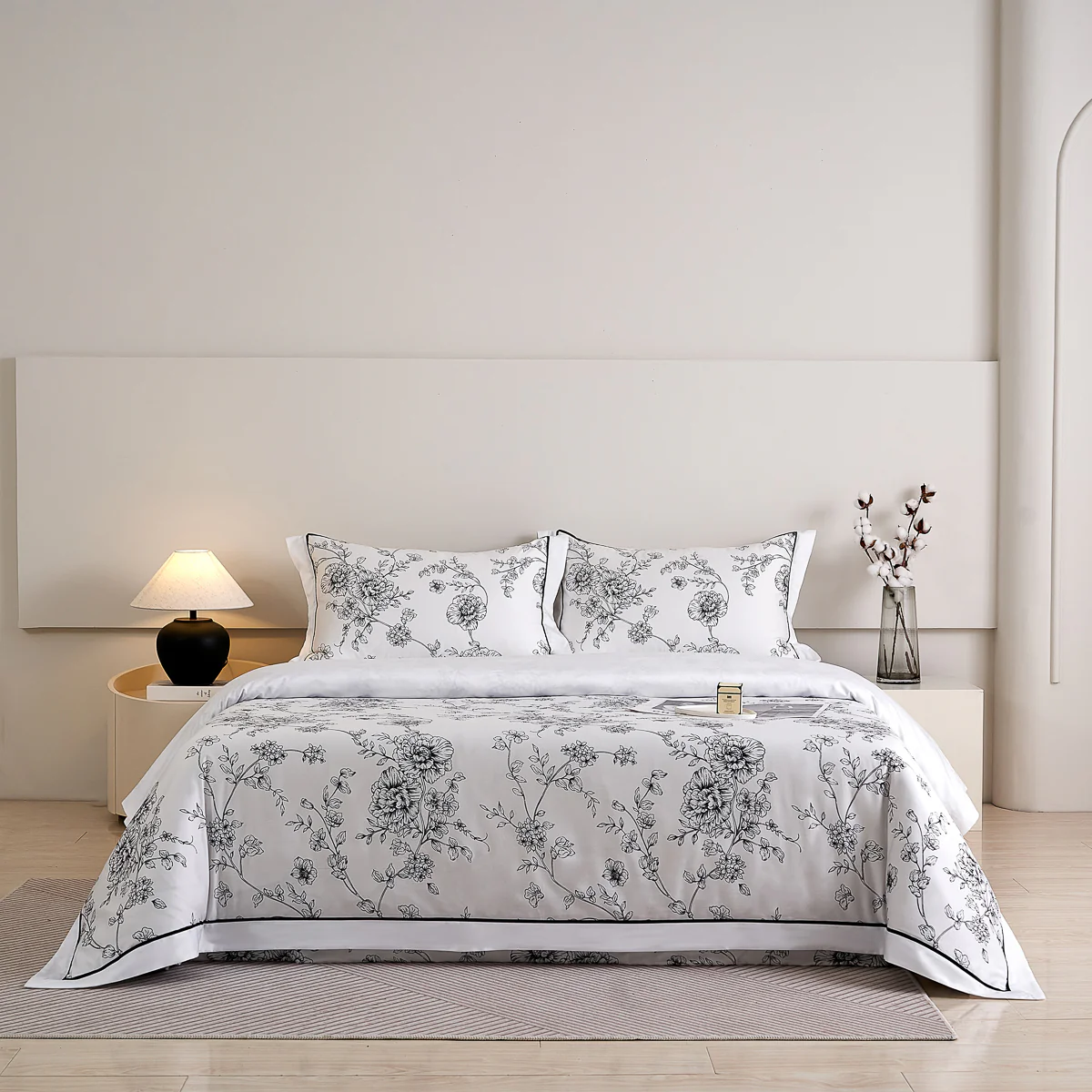 Peony Floral Premium Cotton Bedspread Set - Image 3