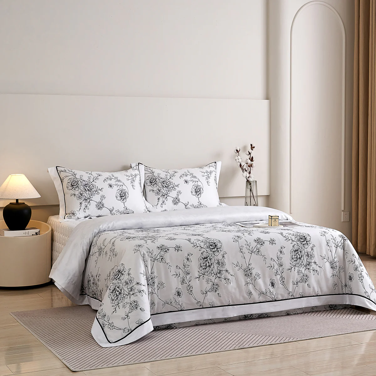Peony Floral Premium Cotton Bedspread Set - Image 6
