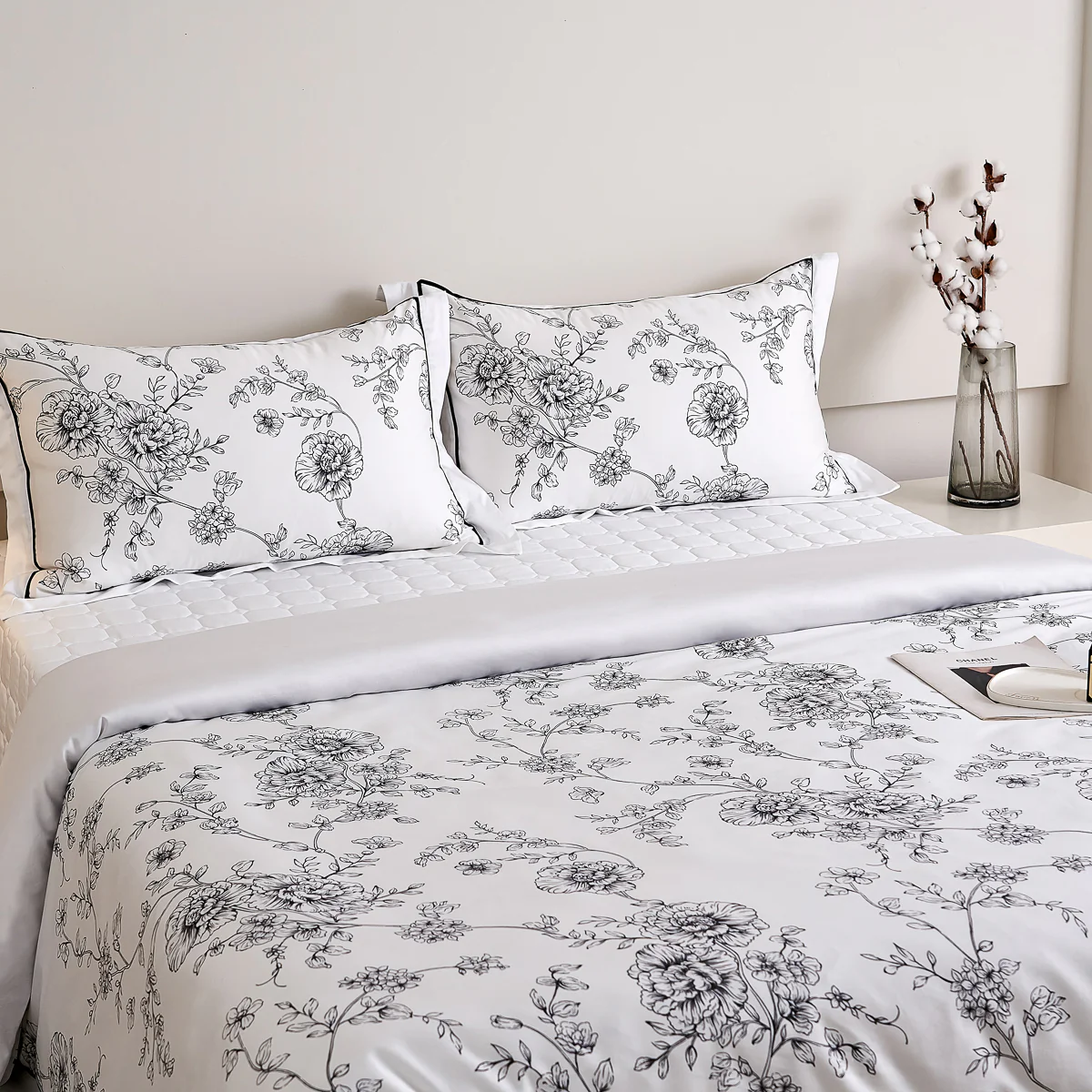 Peony Floral Premium Cotton Bedspread Set - Image 7