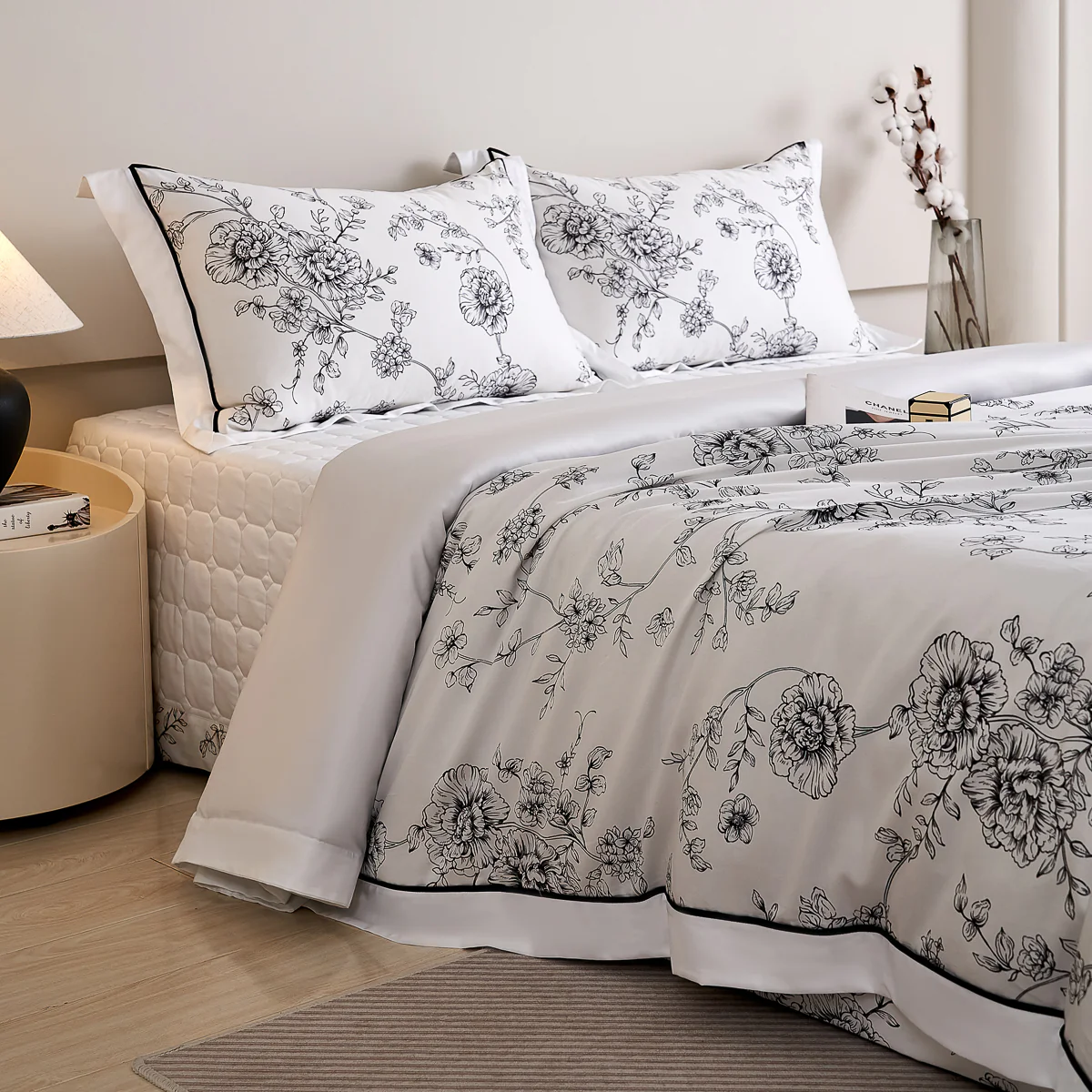 Peony Floral Premium Cotton Bedspread Set - Image 8