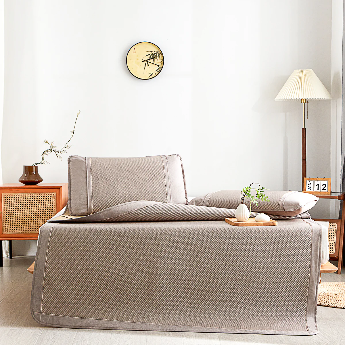 Plaid Bing Si Rattan Mattress Topper Set - Image 5