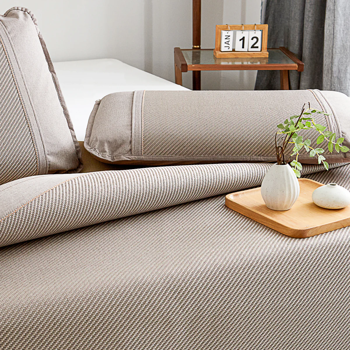 Plaid Bing Si Rattan Mattress Topper Set - Image 8