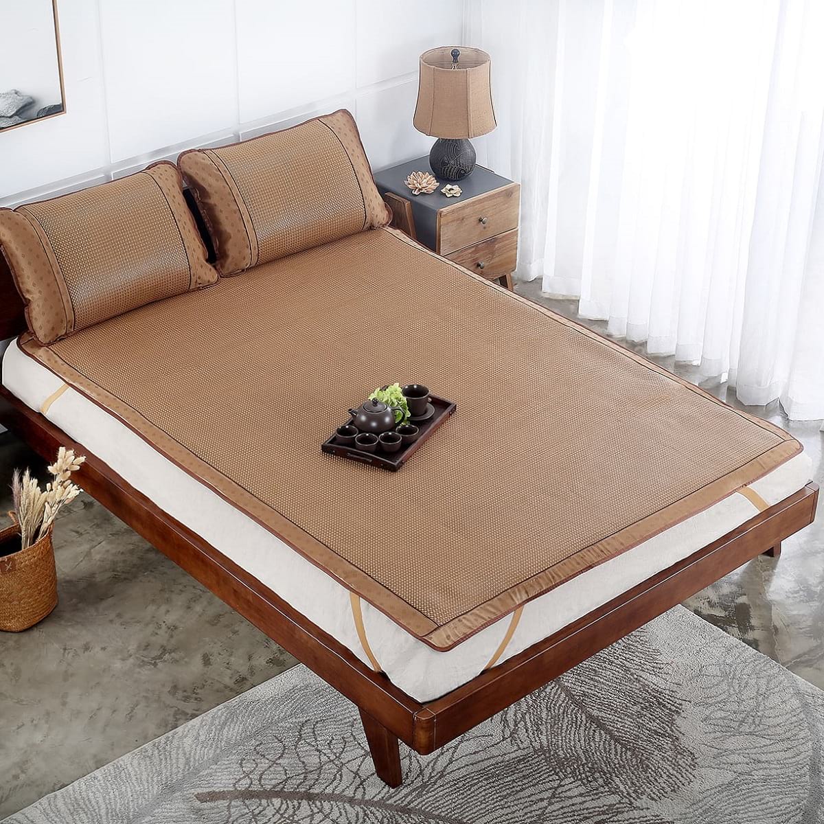 Plaid Bing Si Rattan Mattress Topper Set - Image 3