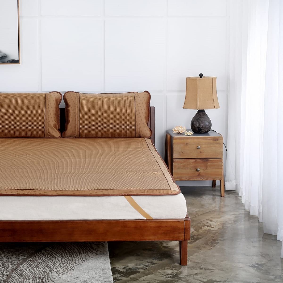 Plaid Bing Si Rattan Mattress Topper Set - Image 4