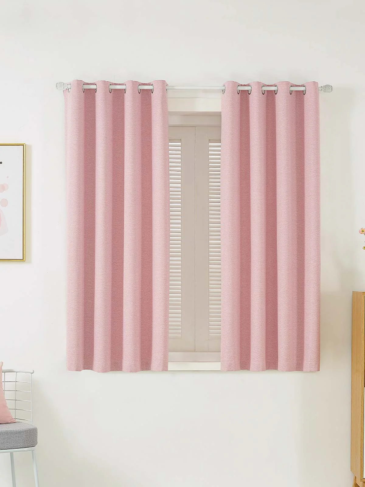 Solid Elegant Pink Curtain - Image 4