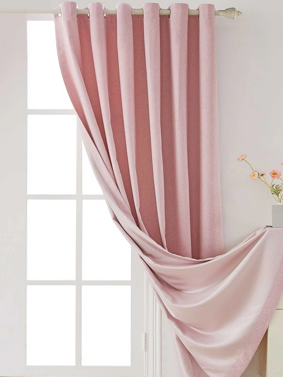 Solid Elegant Pink Curtain - Image 7