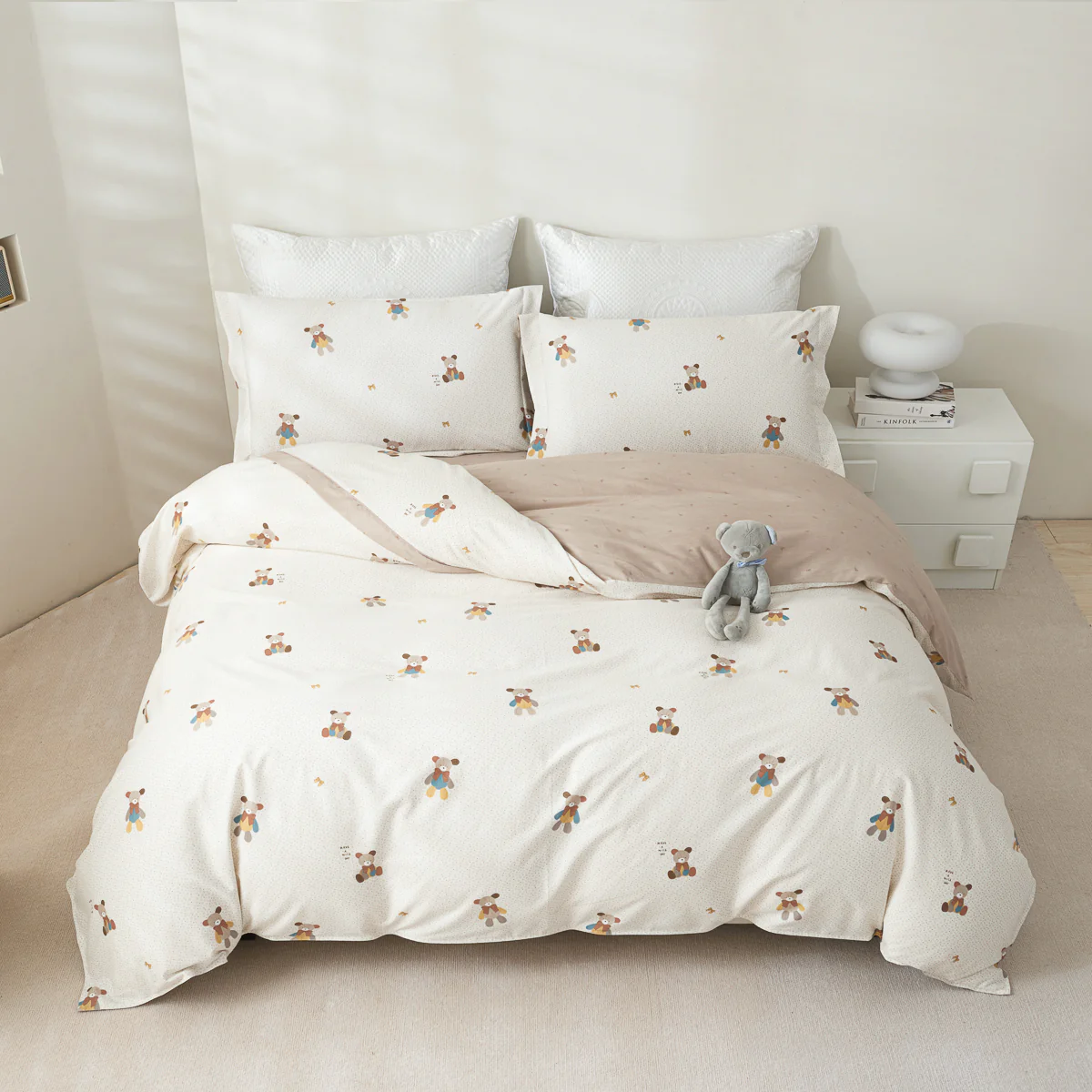 Tara Cotton Fitted Sheet Duvet Cover Set - Image 4
