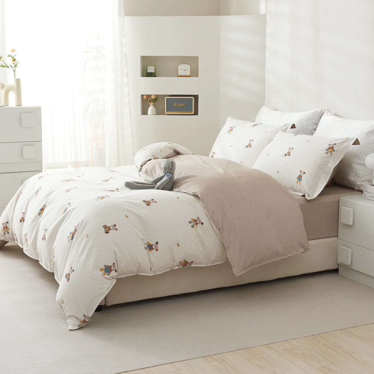 Tara Cotton Fitted Sheet Duvet Cover Set - Image 6