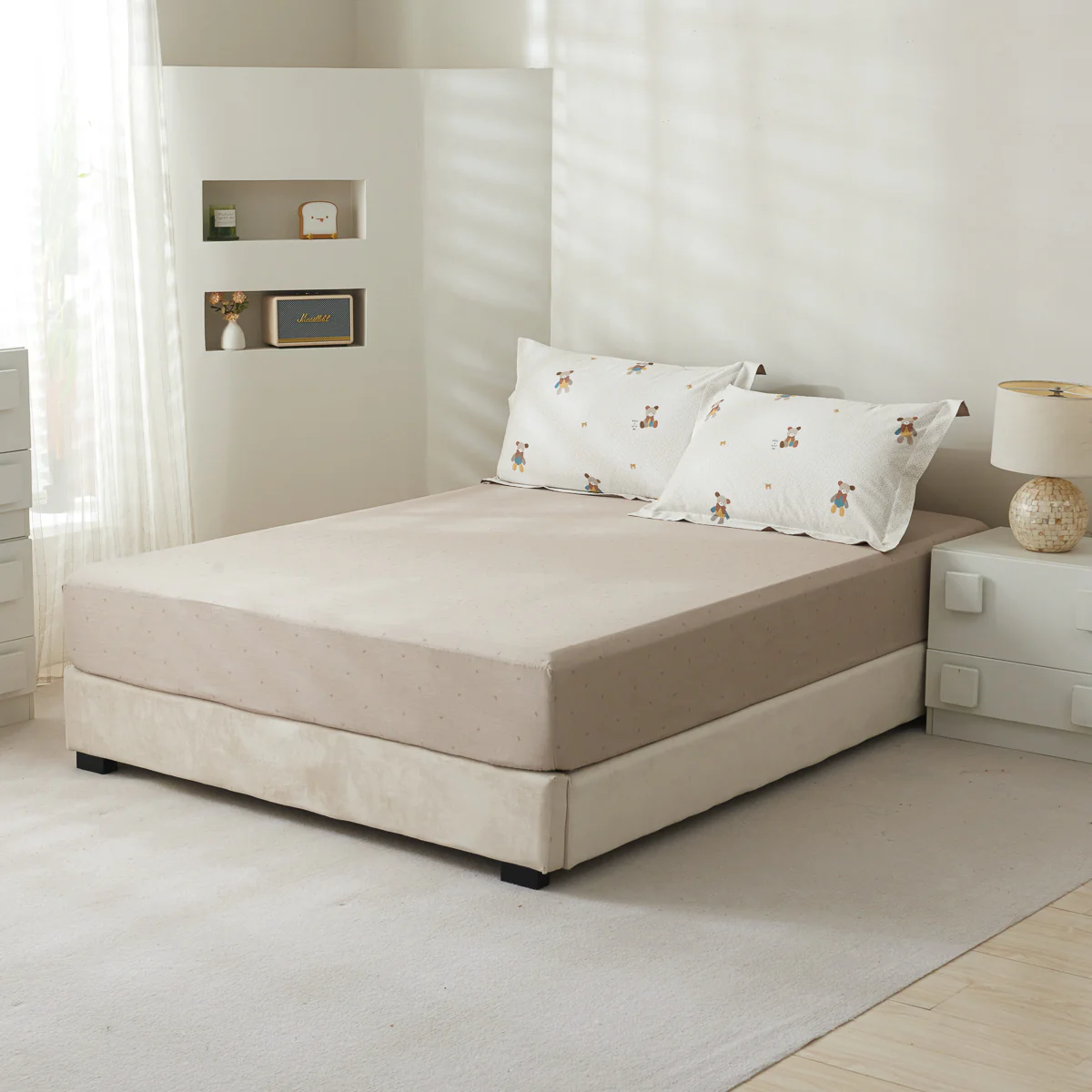 Tara Cotton Fitted Sheet Duvet Cover Set - Image 7