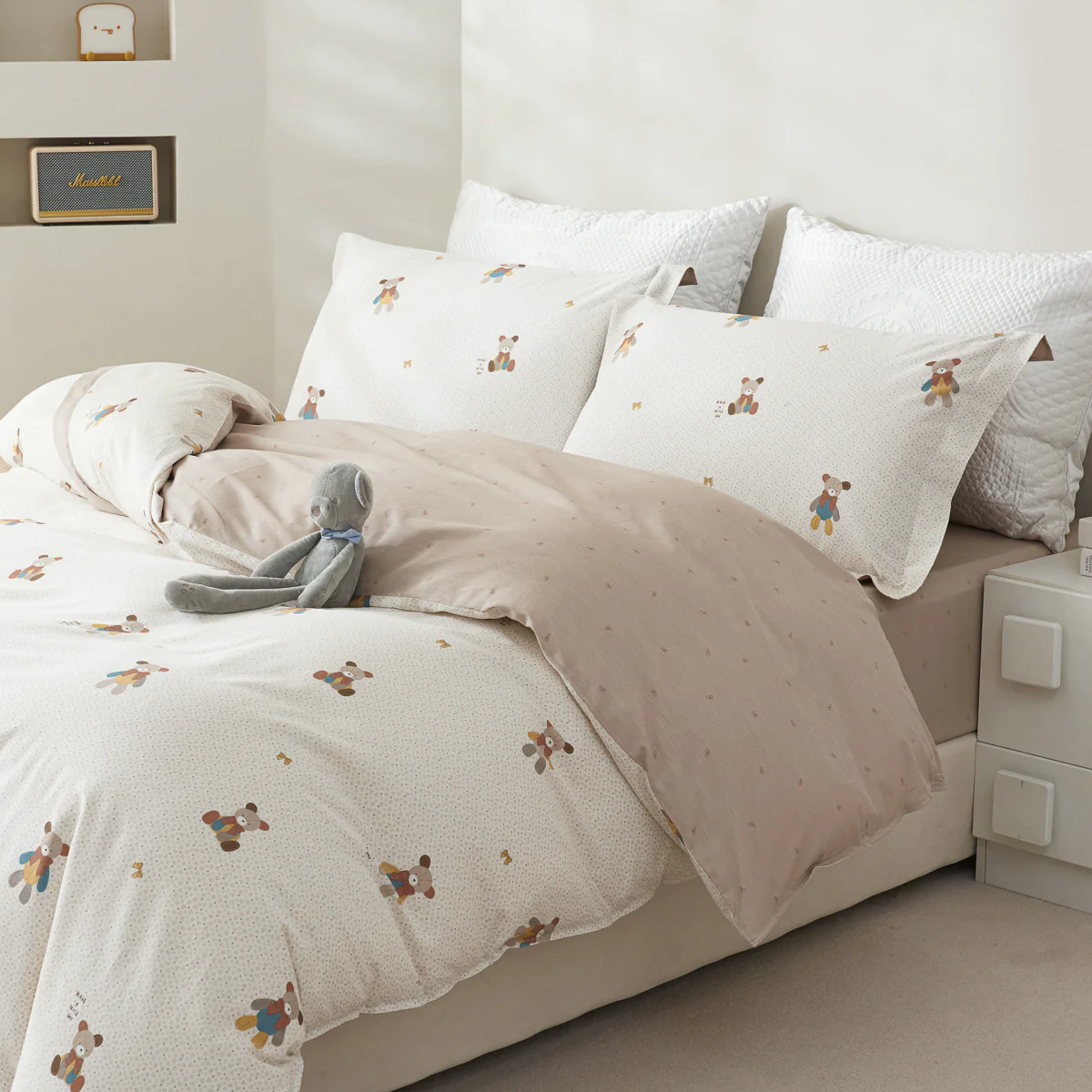 Tara Cotton Fitted Sheet Duvet Cover Set - Image 8