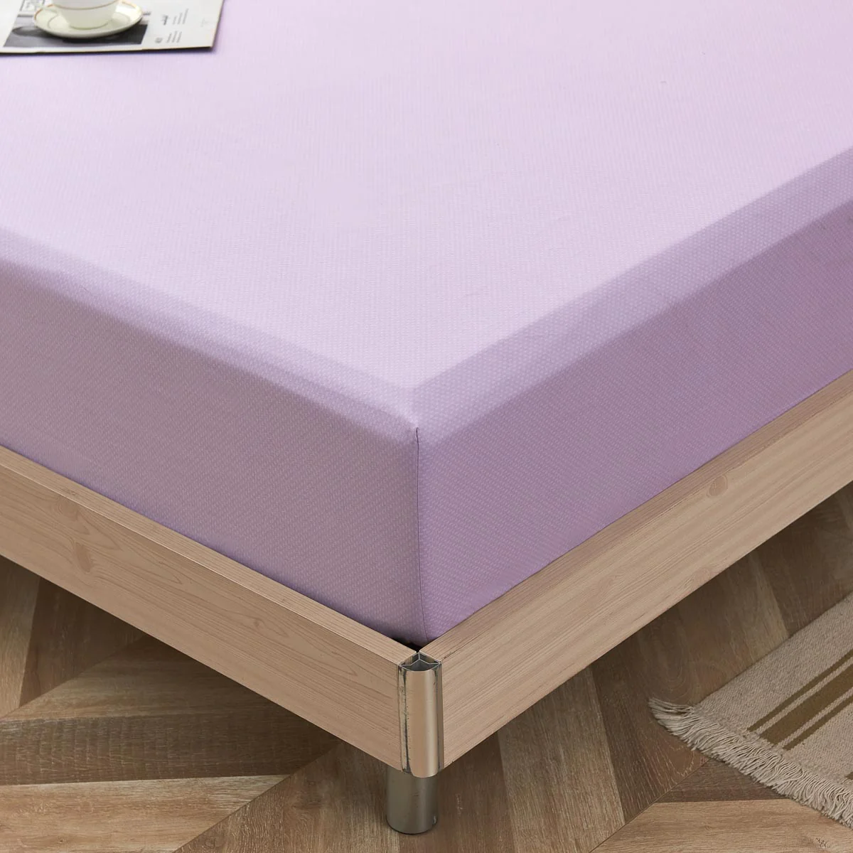 Theta Lilac Purple Pattern Cotton Fitted Sheet - Image 5