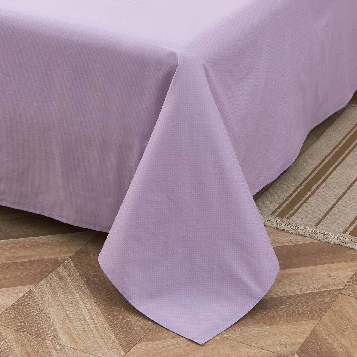 Theta Lilac Purple Pattern Cotton Flat Sheet - Image 5