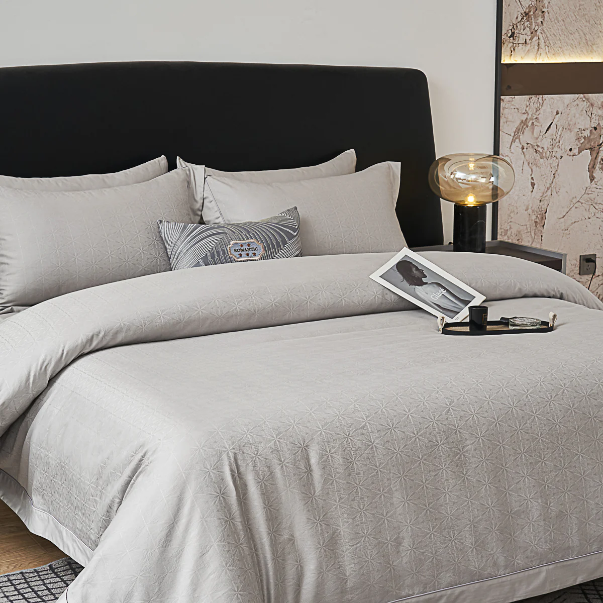 Troy Jacquard Premium Cotton Fitted Sheet Set - Image 4