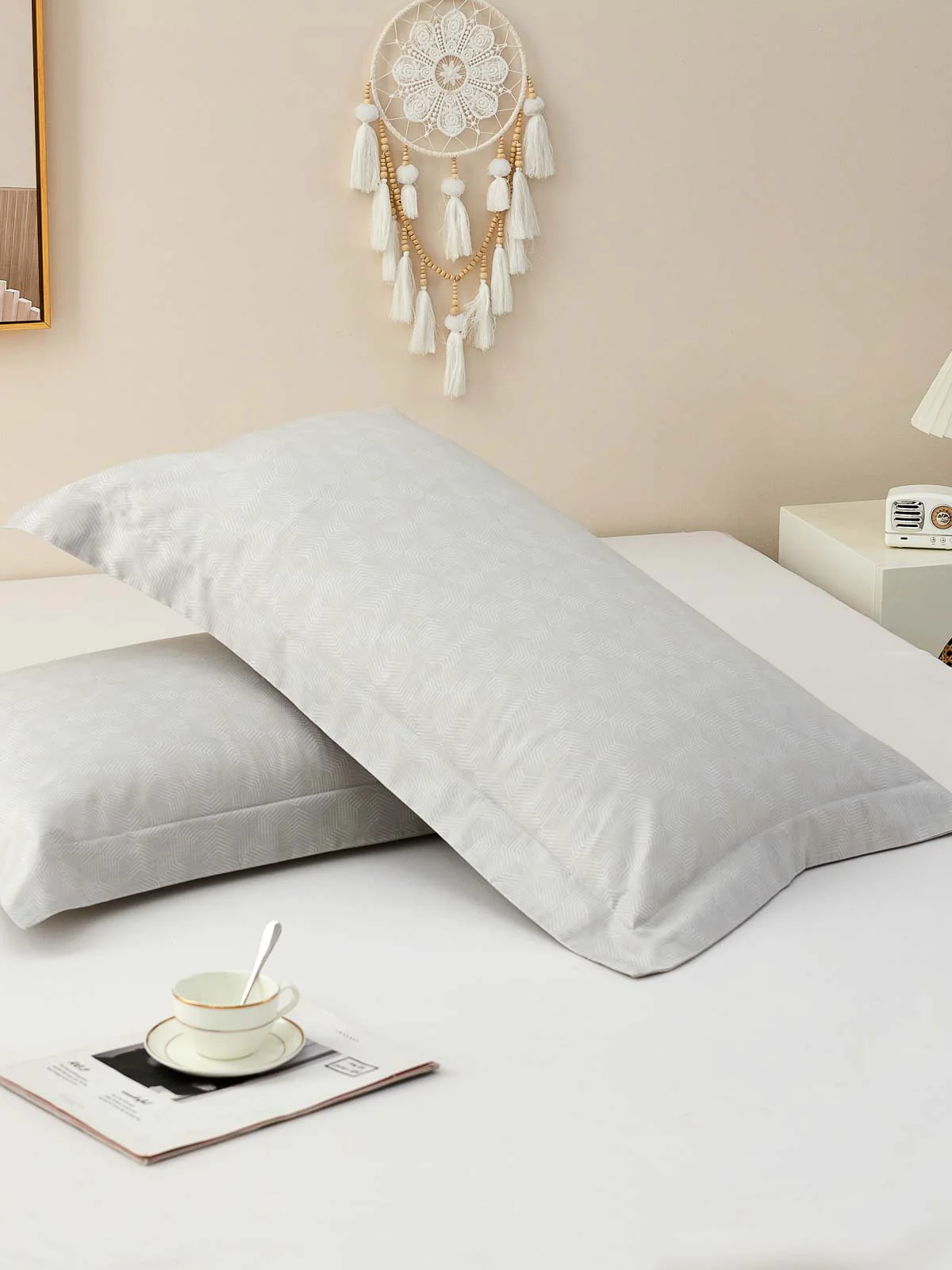 Upsilon Smoky Gray Pattern Cotton Pillow Sham - Image 13