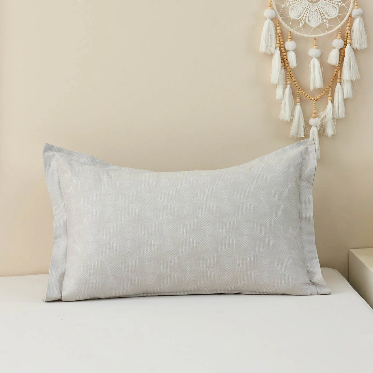 Upsilon Smoky Gray Pattern Cotton Pillow Sham - Image 5