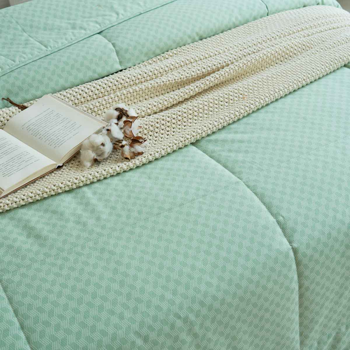 Xi Matcha Green Pattern Cotton Light Comforter - Image 7